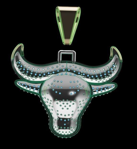 bull necklace 3D print model_16