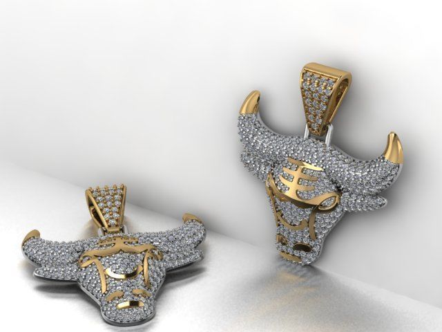 bull necklace 3D print model_1