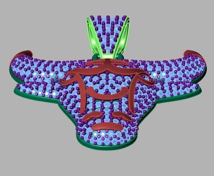 bull necklace 3D print model_11