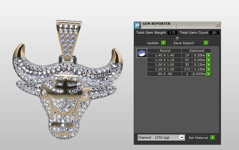 bull necklace 3D print model_18