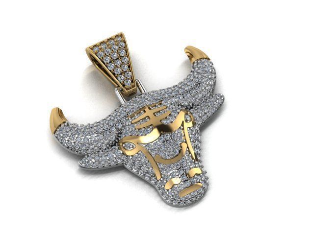 bull necklace 3D print model_12