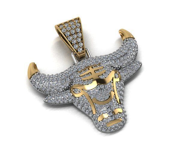 bull necklace 3D print model_4