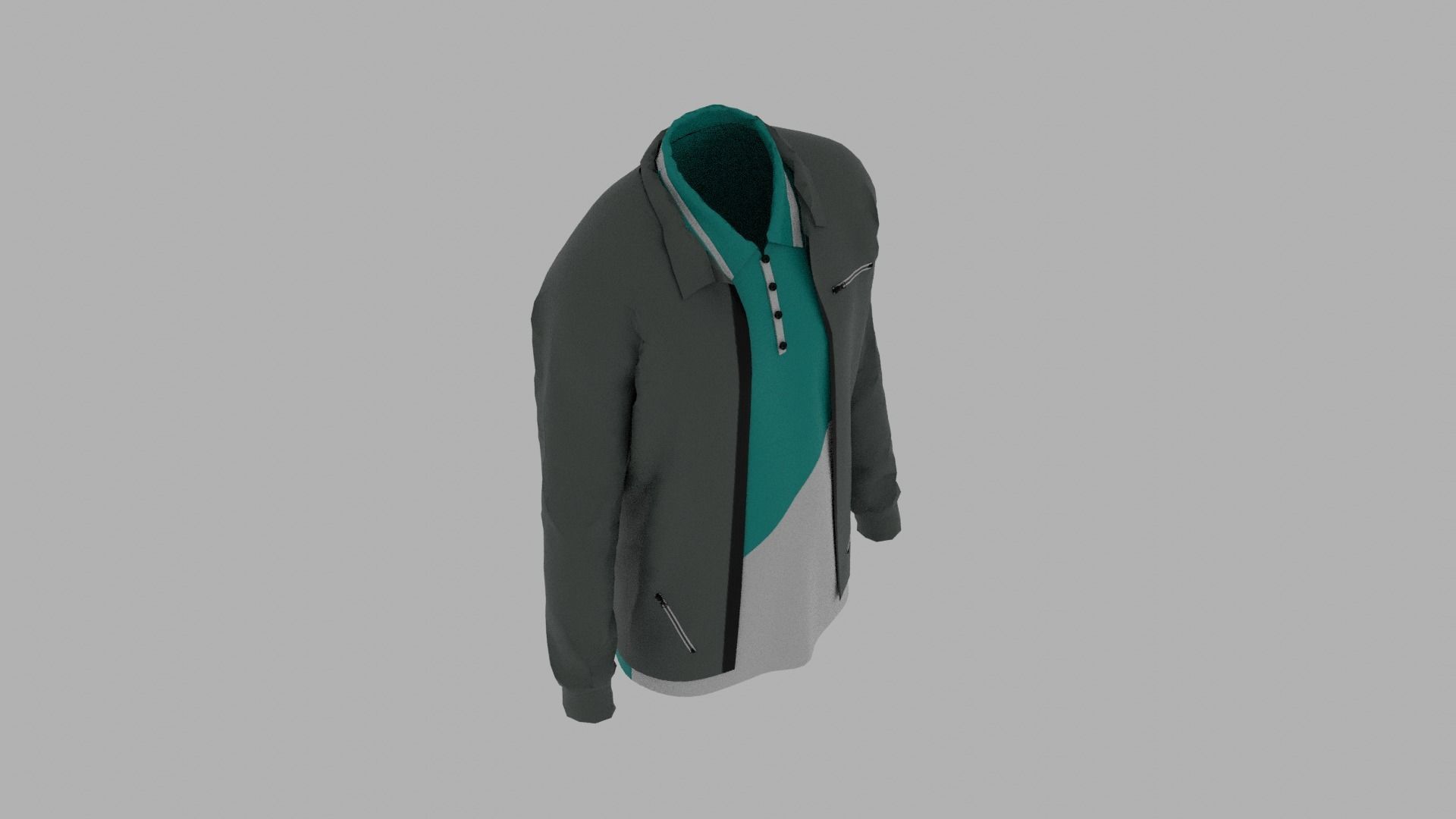 Jacket - T-shirt Low-poly 3D model_6