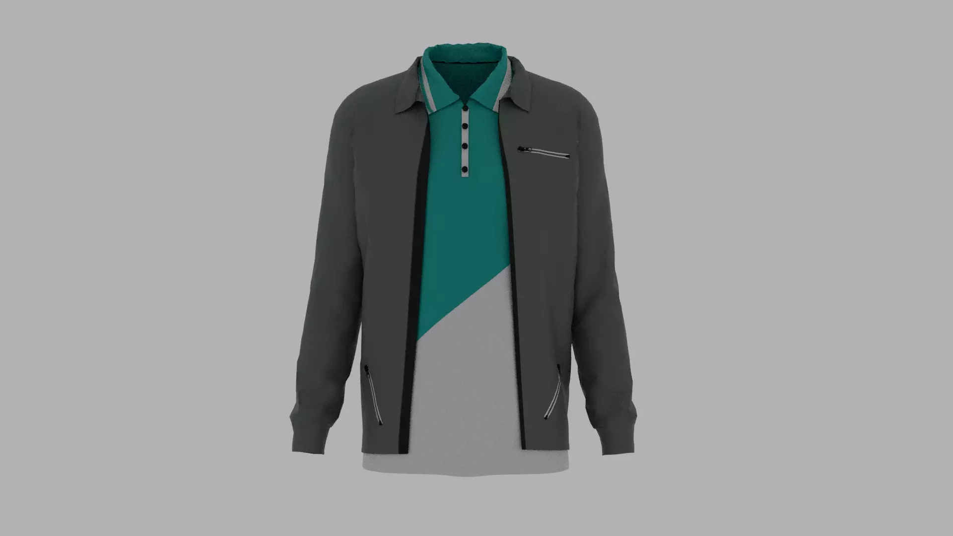 Jacket - T-shirt Low-poly 3D model_0