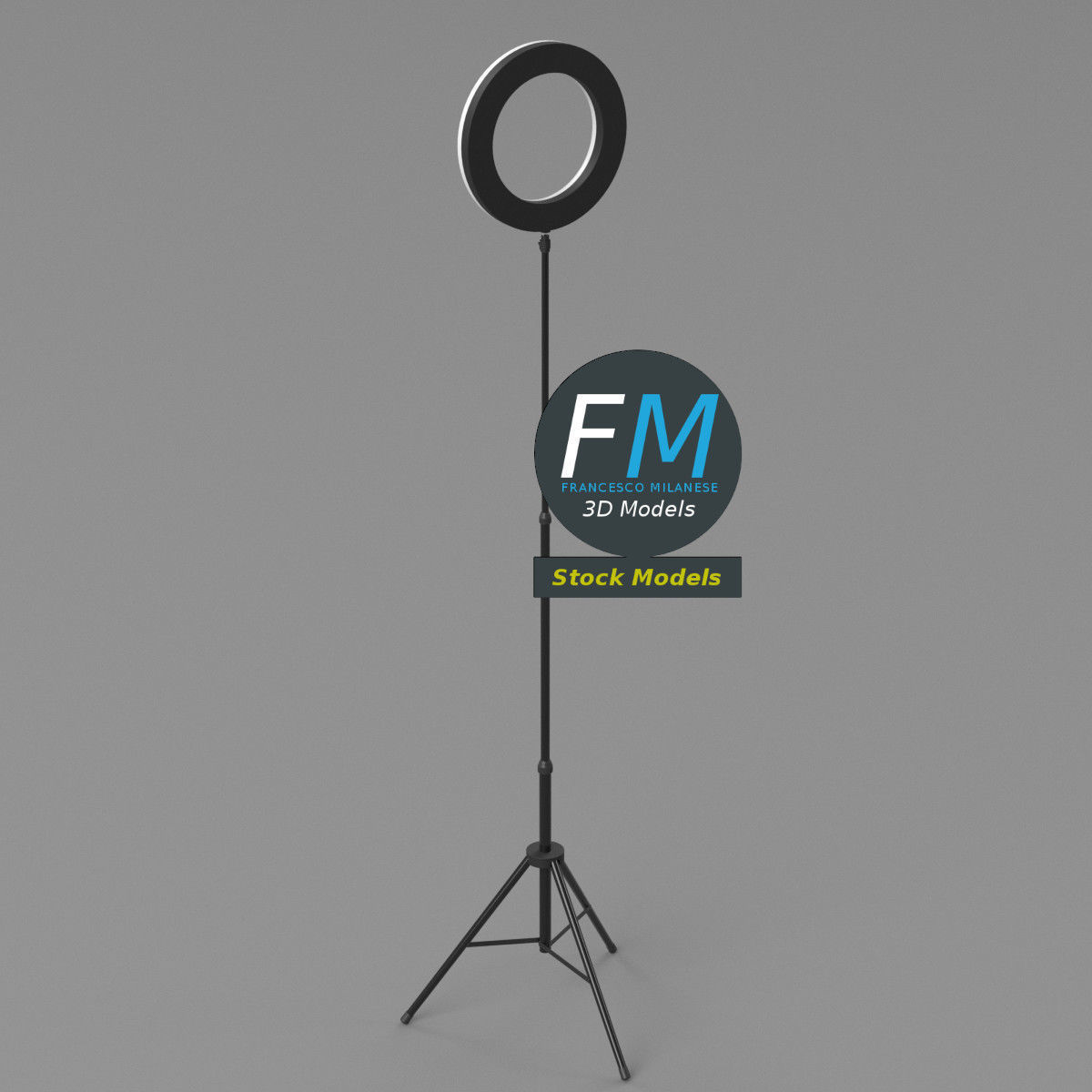 Light ring stand set 3D model_5