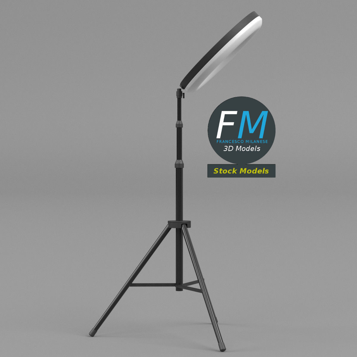 Light ring stand set 3D model_4