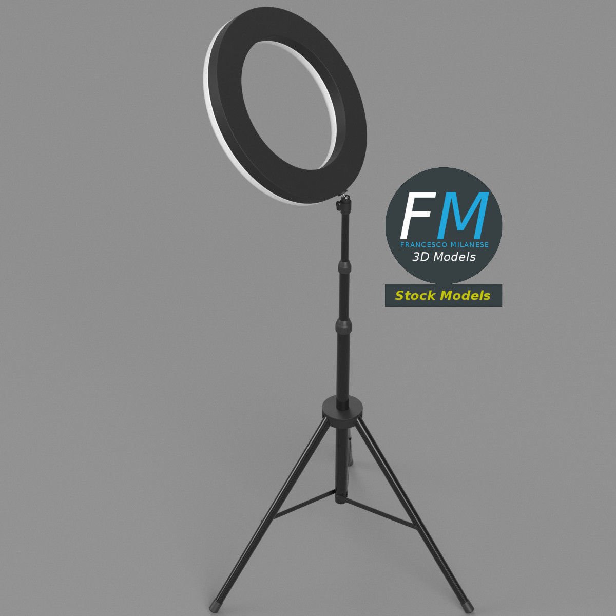 Light ring stand set 3D model_2