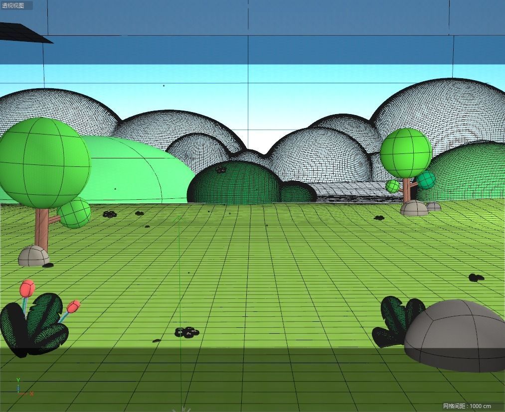 cartoon forest scene 3D model_2