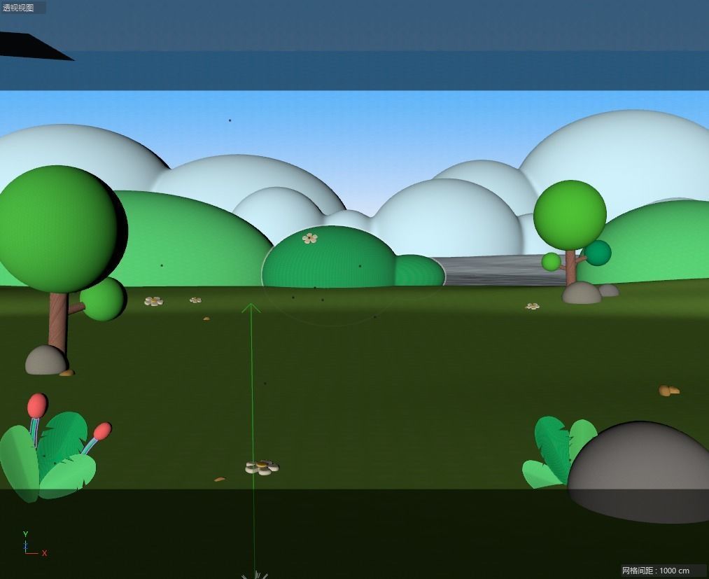 cartoon forest scene 3D model_1