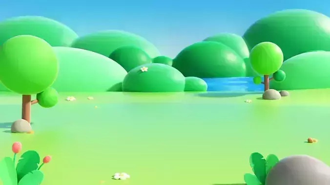 cartoon forest scene