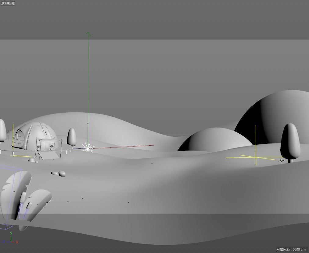 Cartoon forest cabin scene 3D model_2