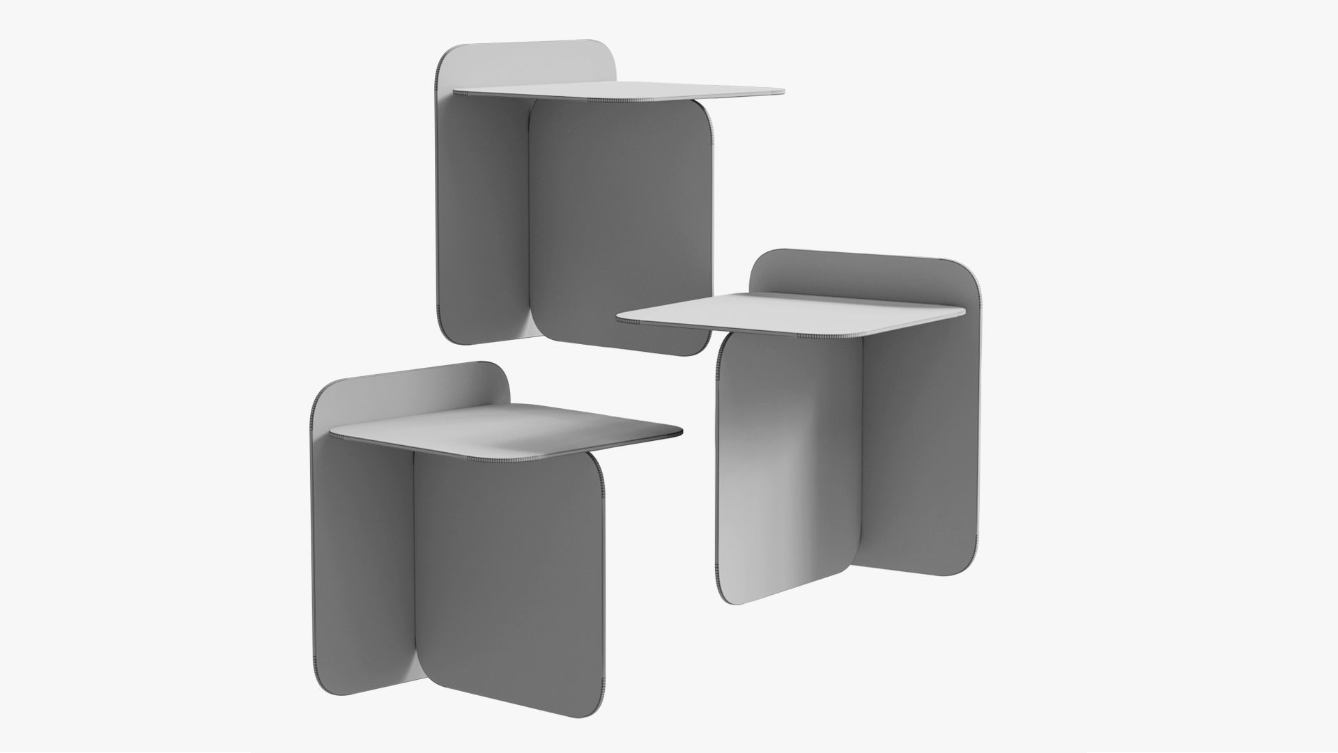 Modern Acrylic Table - Orange - Blue - 3 Colors 3D model_6