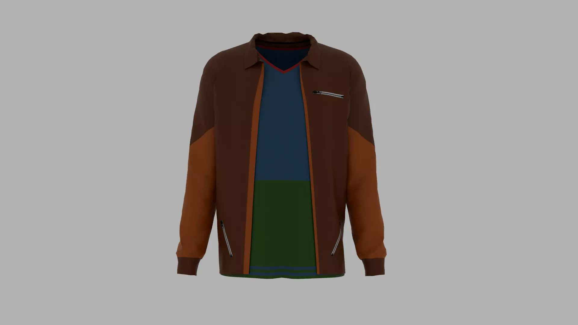 Jacket - T-shirt Low-poly 3D model_0