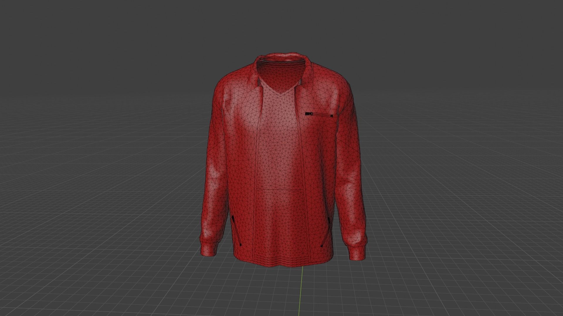 Jacket - T-shirt Low-poly 3D model_7