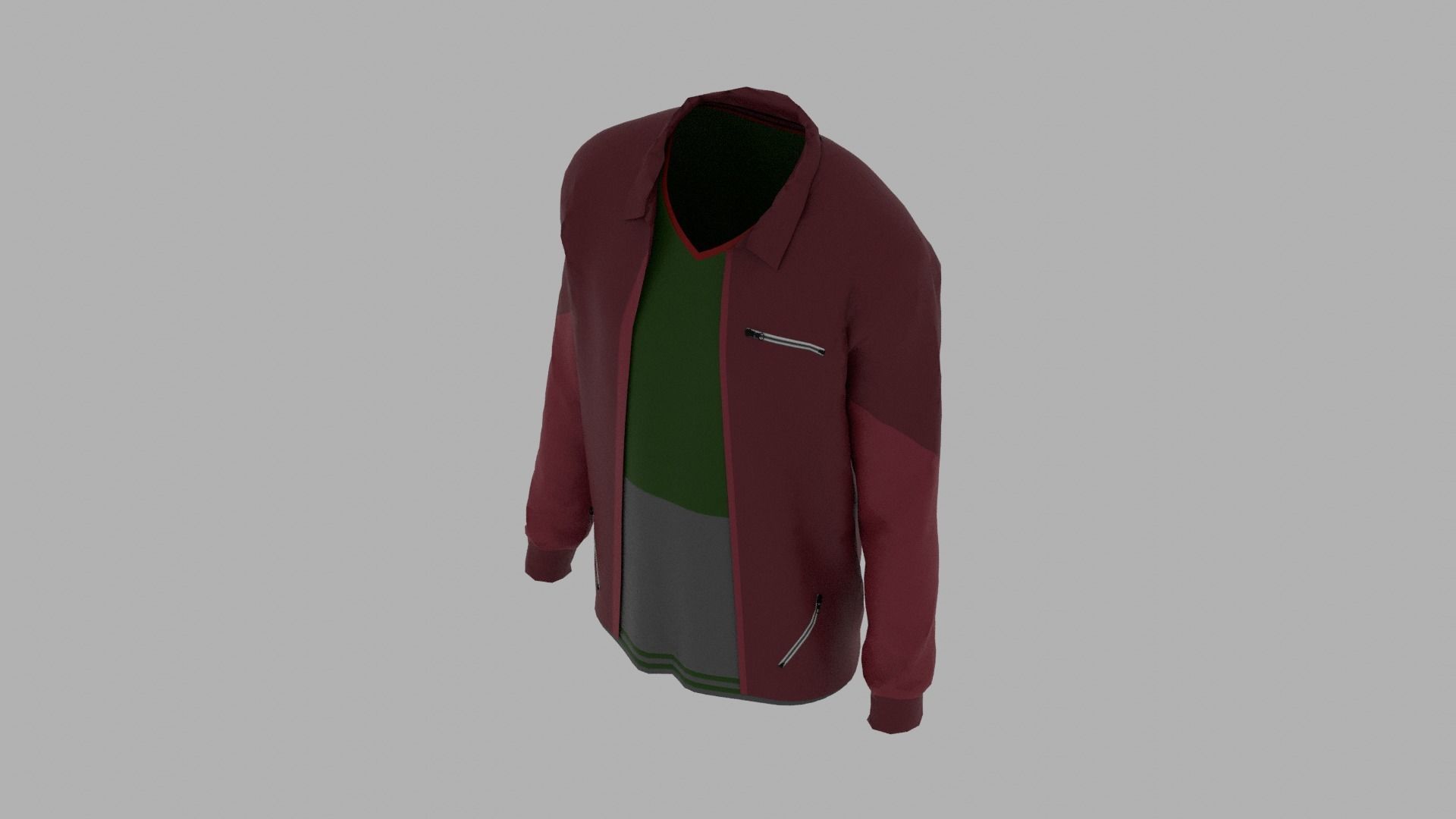Jacket - T-shirt Low-poly 3D model_5