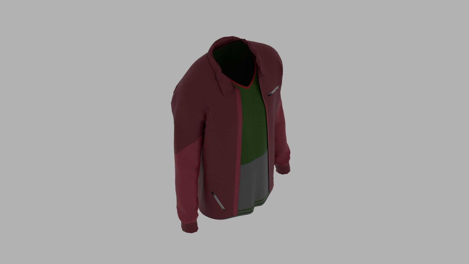 Jacket - T-shirt Low-poly 3D model_6