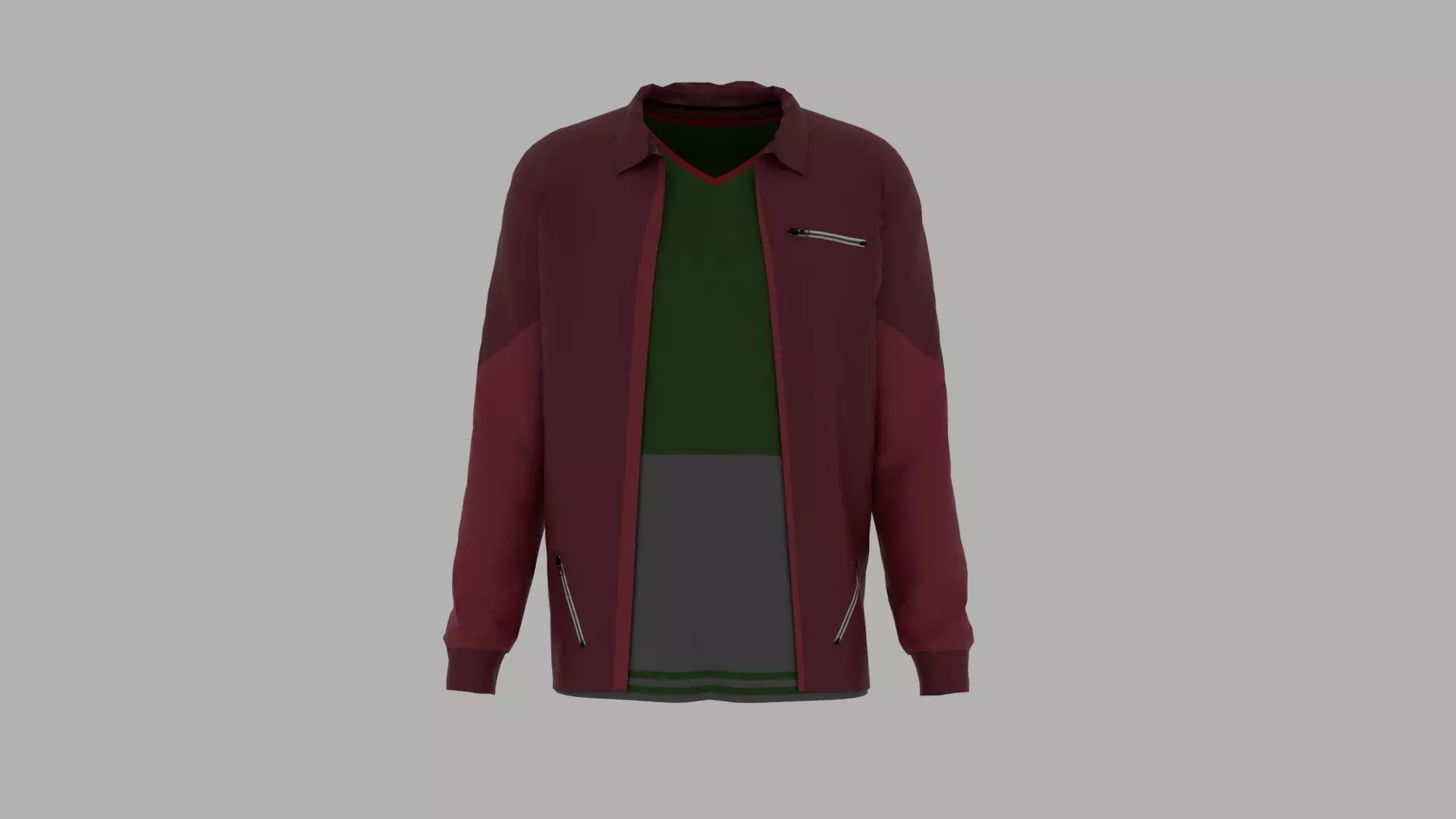 Jacket - T-shirt Low-poly 3D model_0