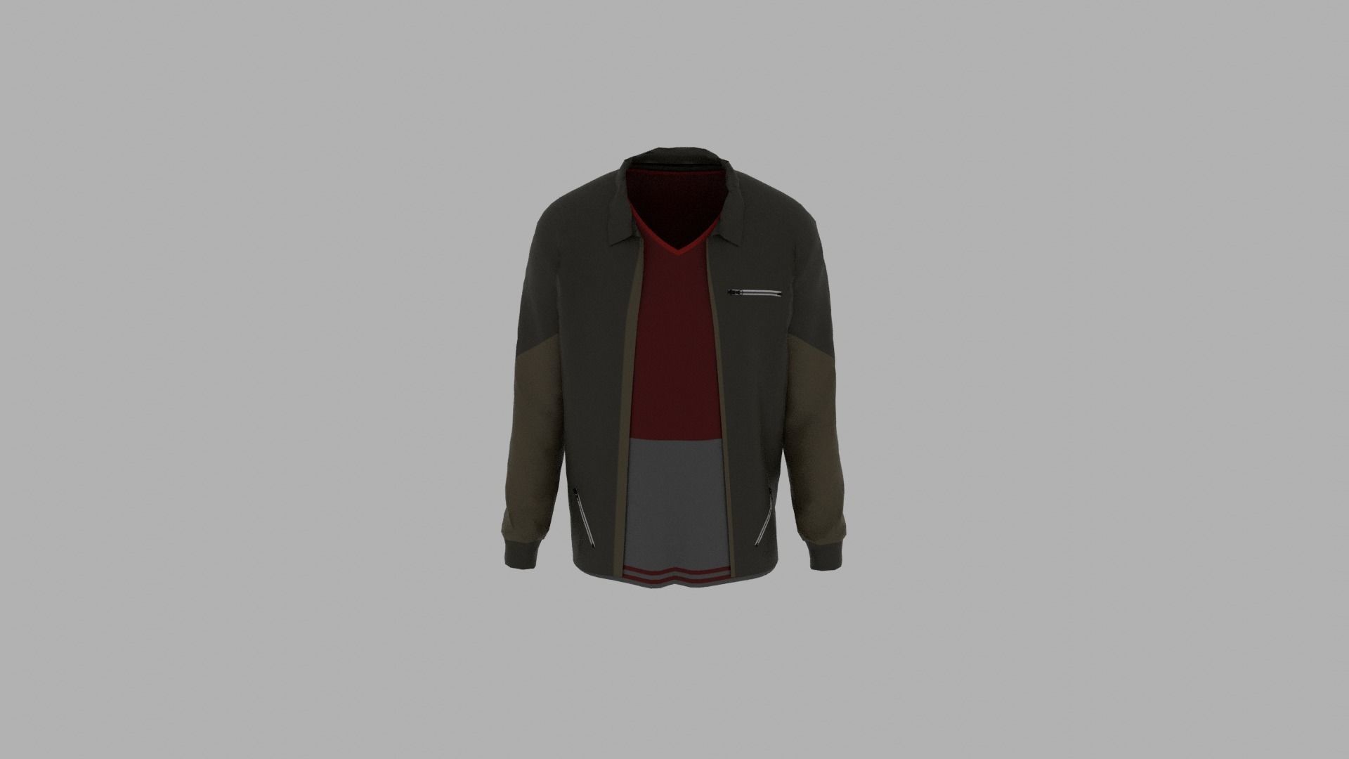 Jacket - T-shirt Low-poly 3D model_4