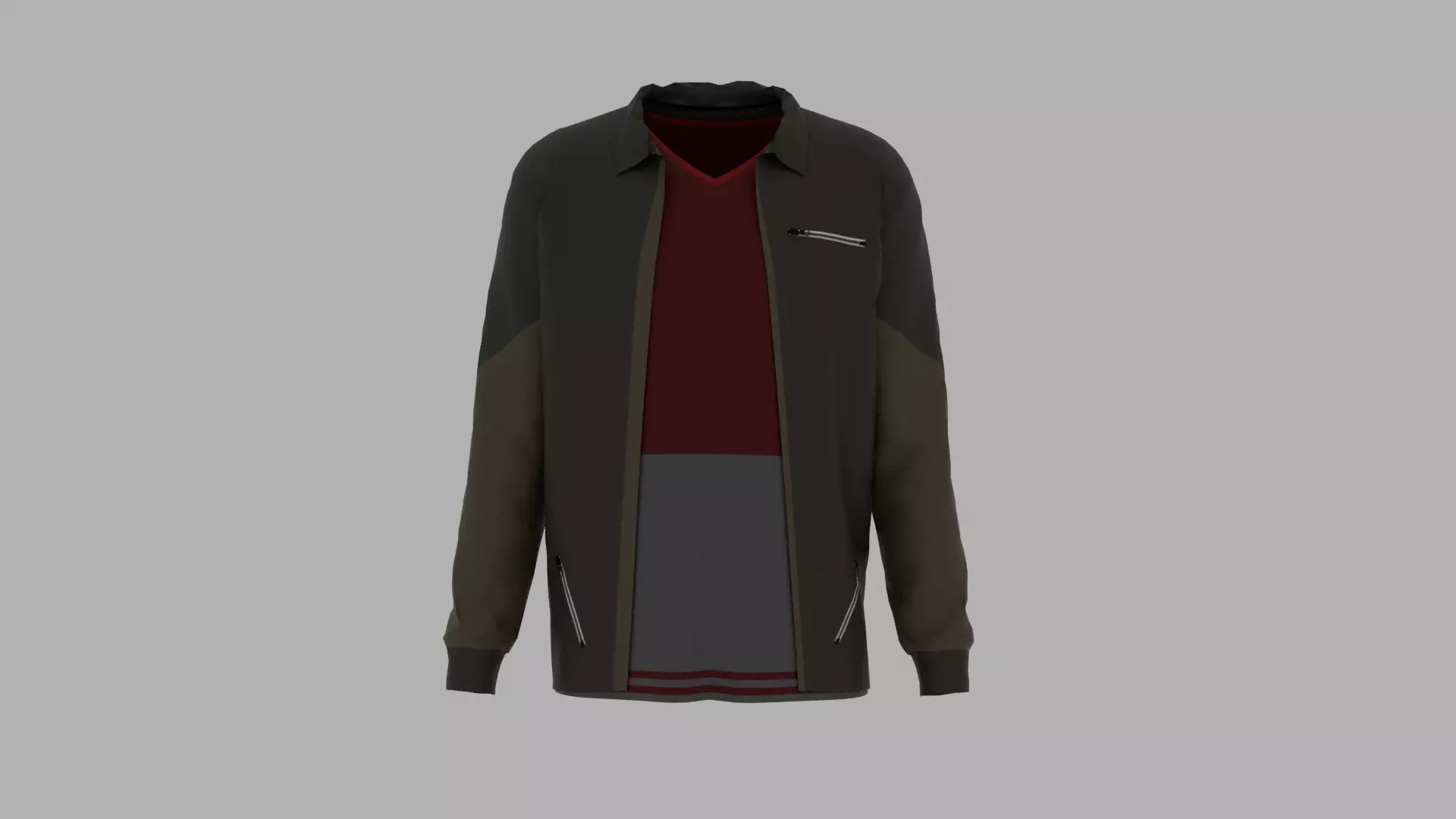 Jacket - T-shirt Low-poly 3D model_0