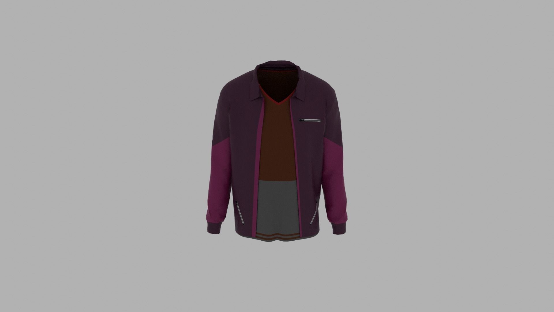 Jacket - T-shirt Low-poly 3D model_4