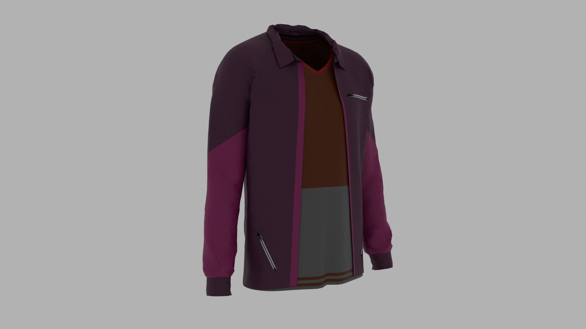 Jacket - T-shirt Low-poly 3D model_2
