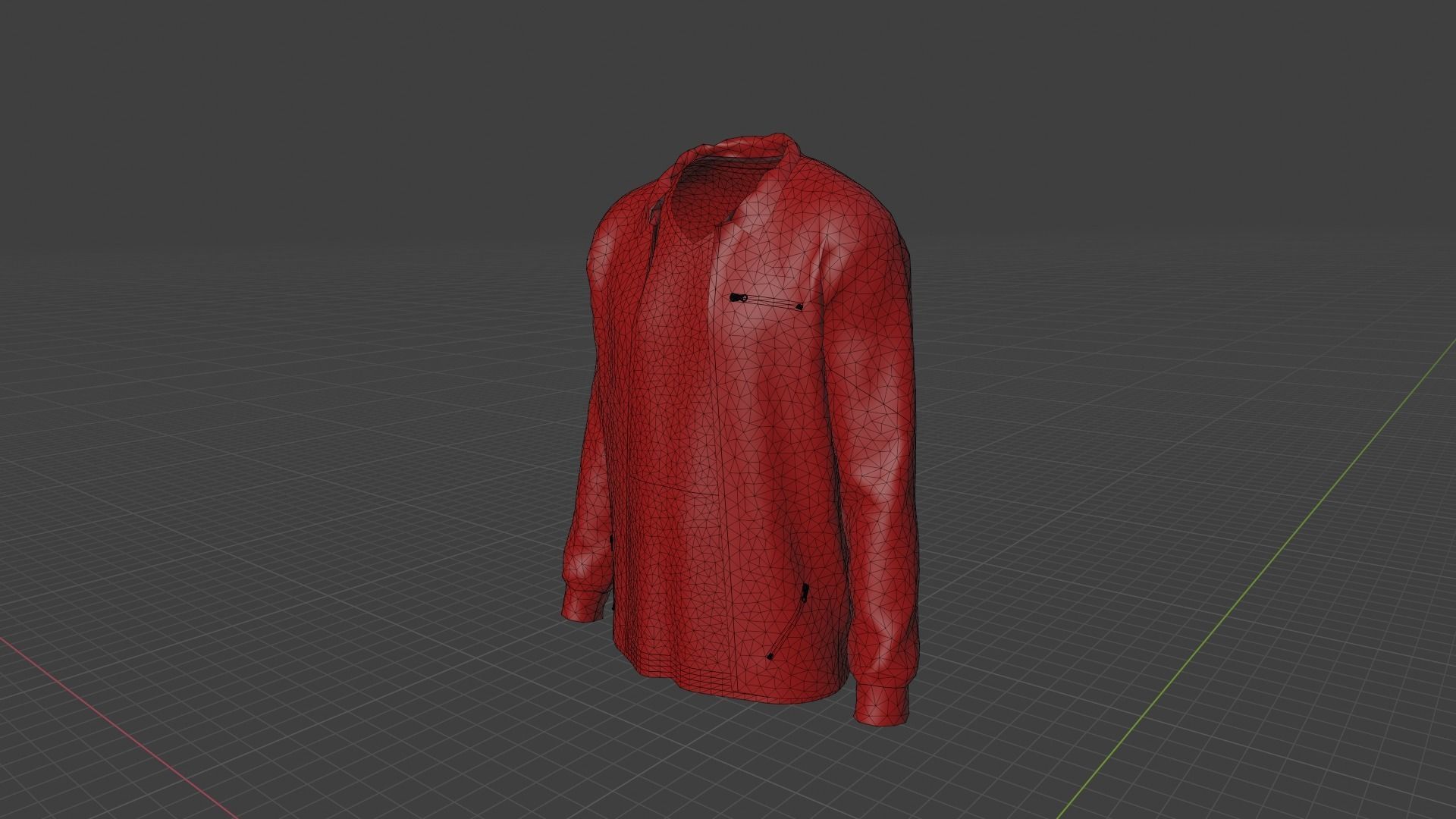 Jacket - T-shirt Low-poly 3D model_8