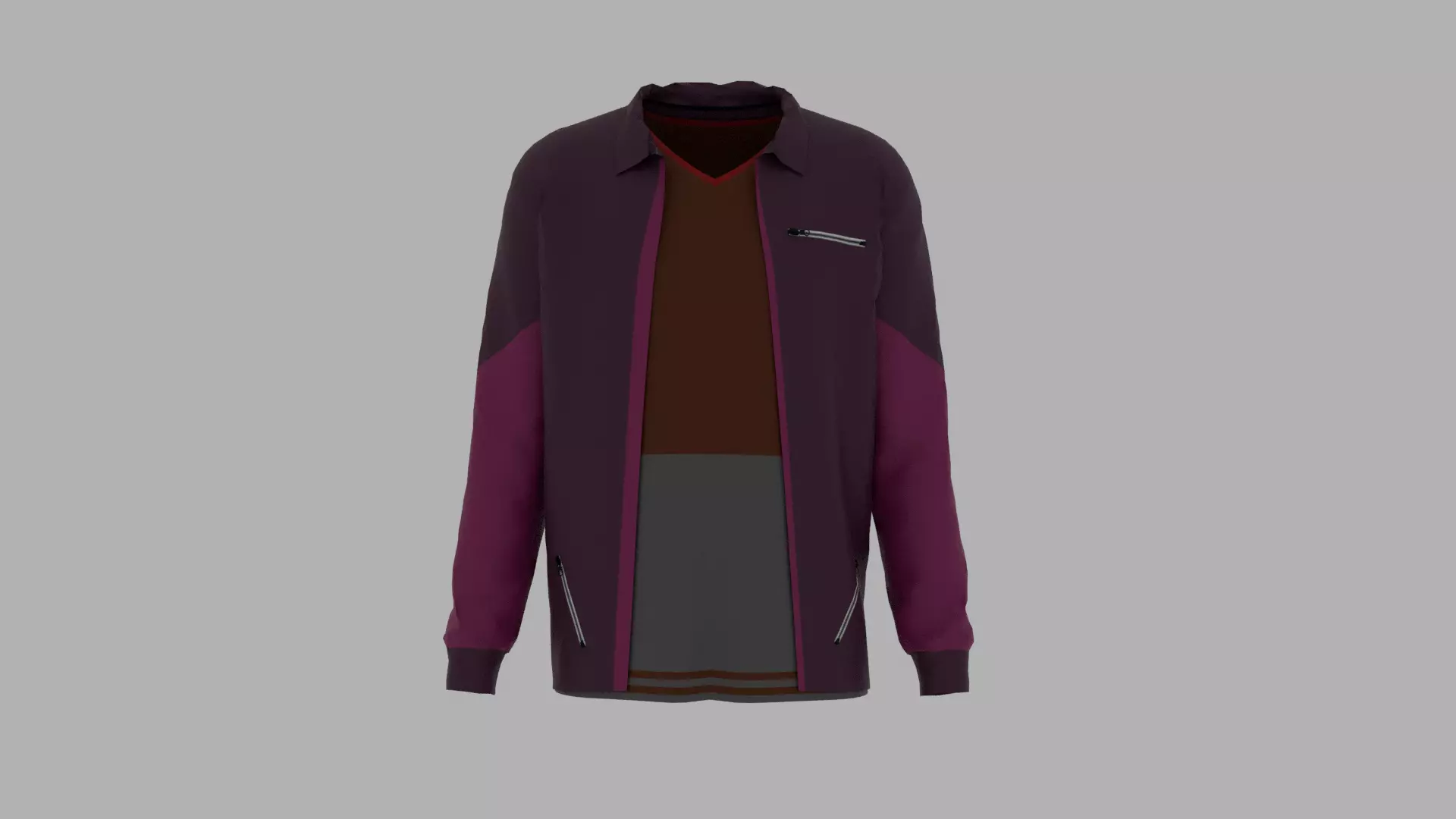 Jacket - T-shirt Low-poly 3D model_0