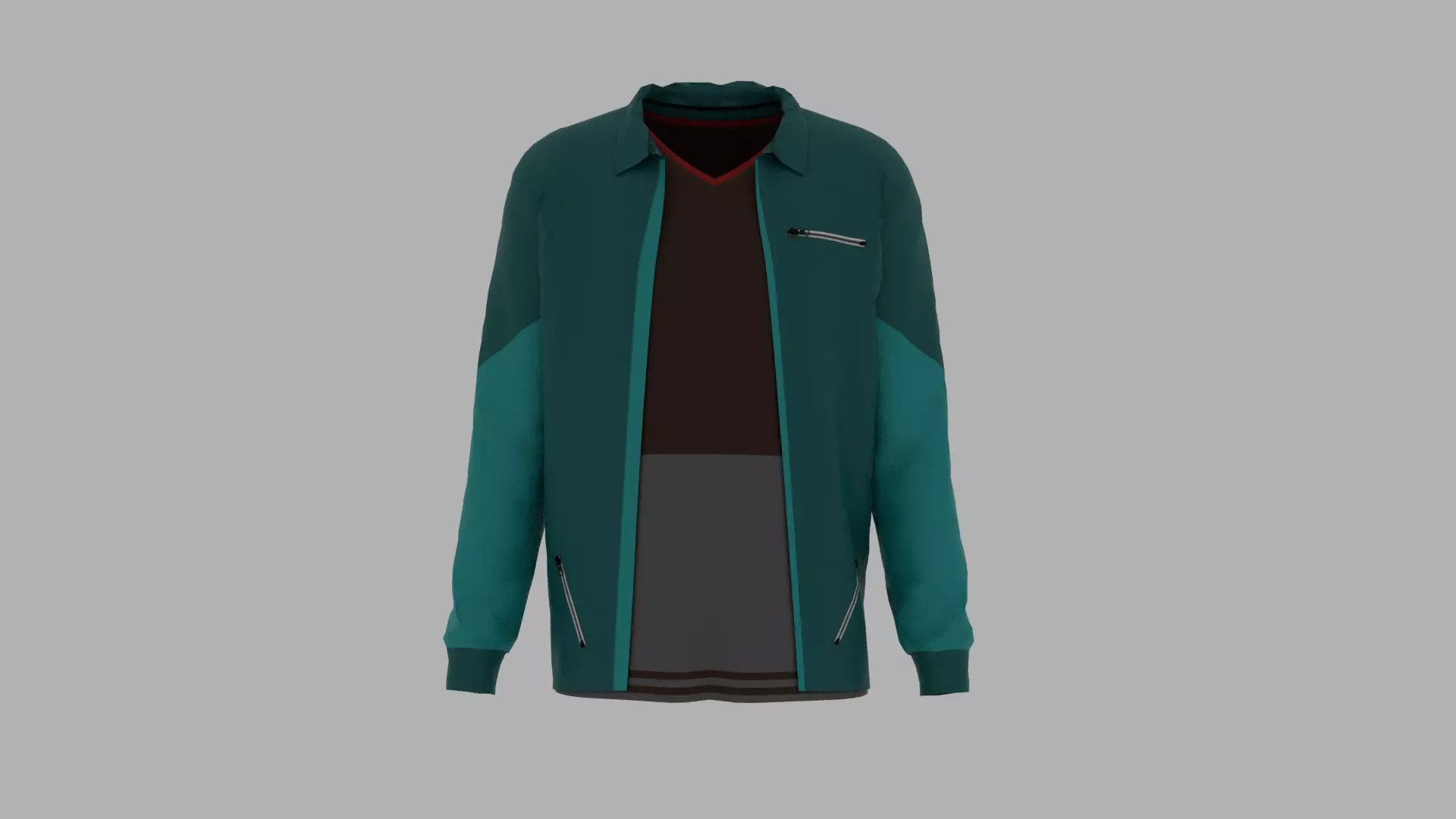 Jacket - T-shirt Low-poly 3D model_0