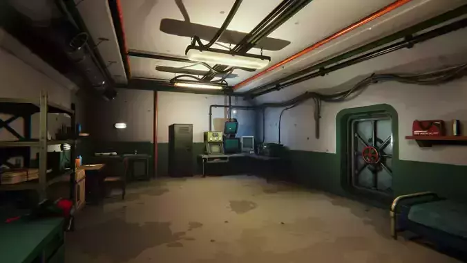Underground stylized bunker