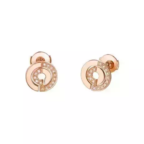 YD250 pair of rose gold earrings with diamonds
