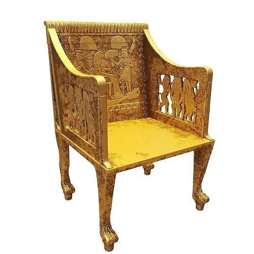 Egyptian Furniture Yuya and Thuya Tomb Chair B 3D model CGTrader