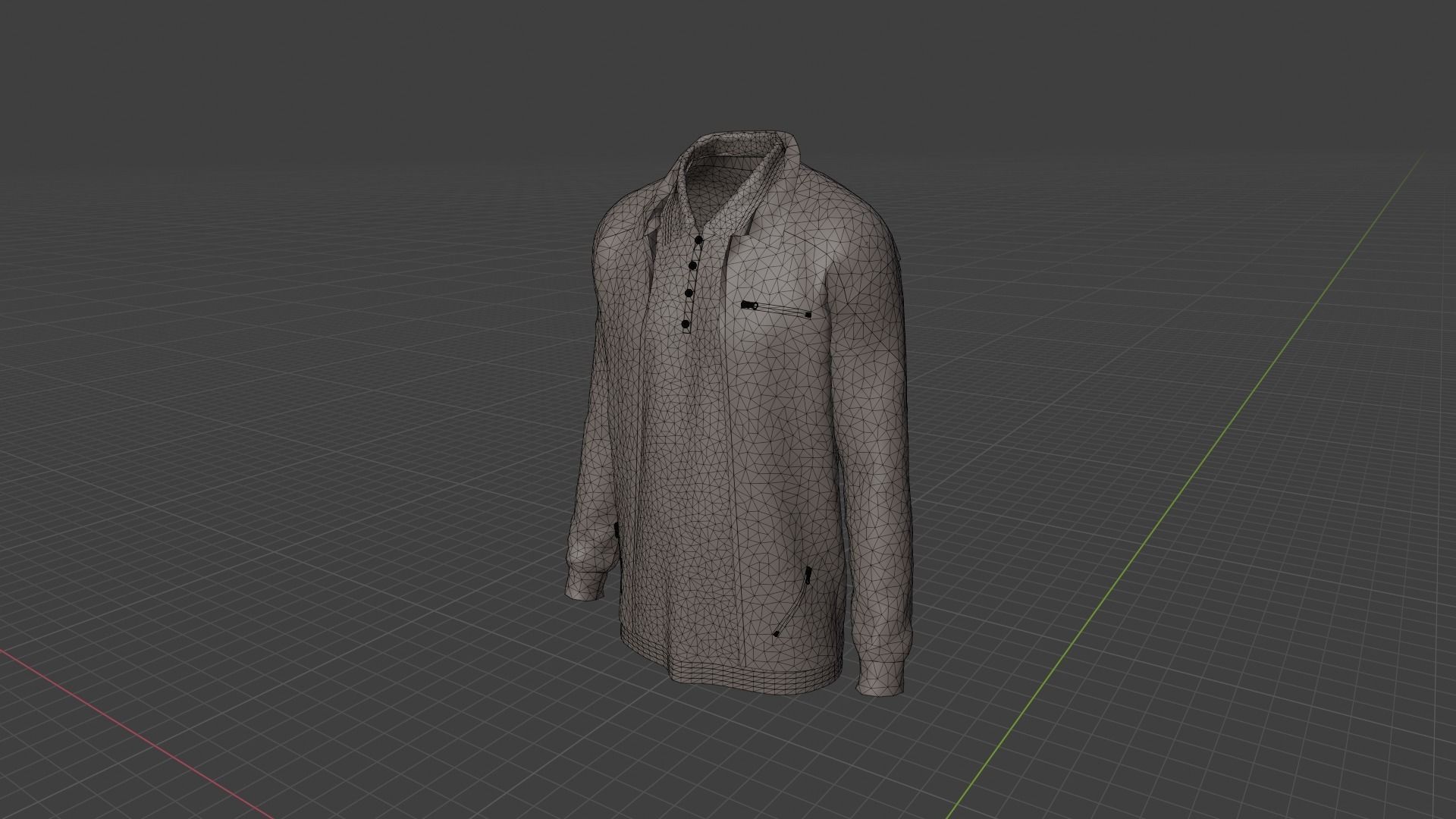 Jacket - T-shirt Low-poly 3D model_8