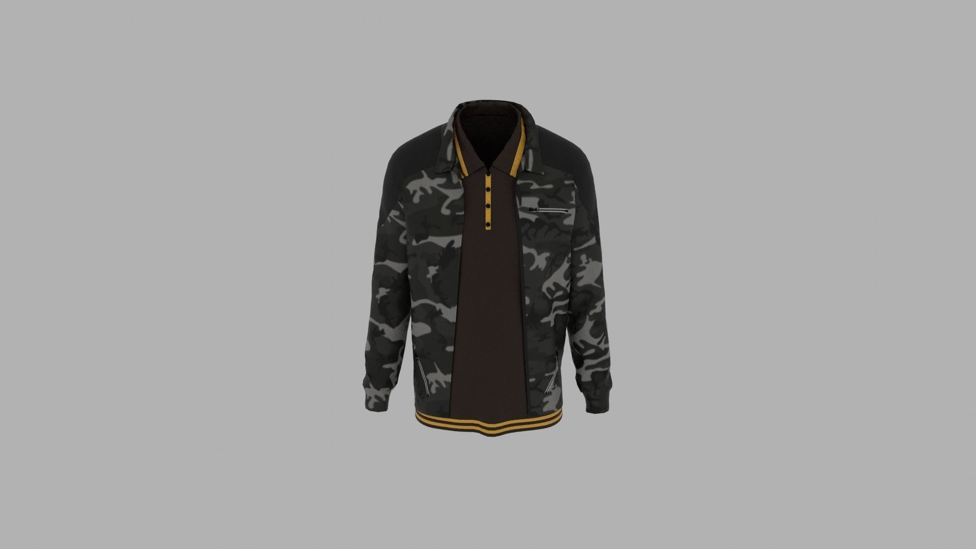 Jacket - T-shirt Low-poly 3D model_4