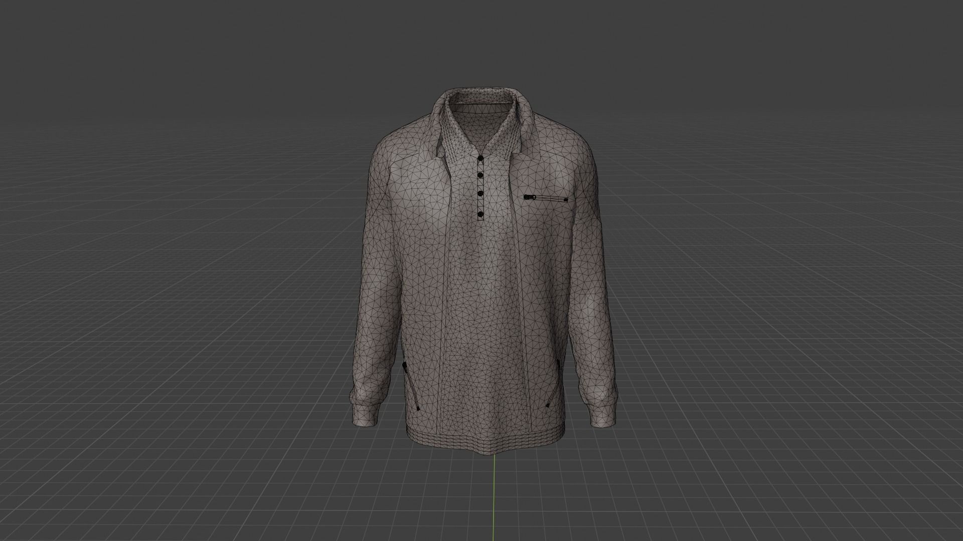 Jacket - T-shirt Low-poly 3D model_7
