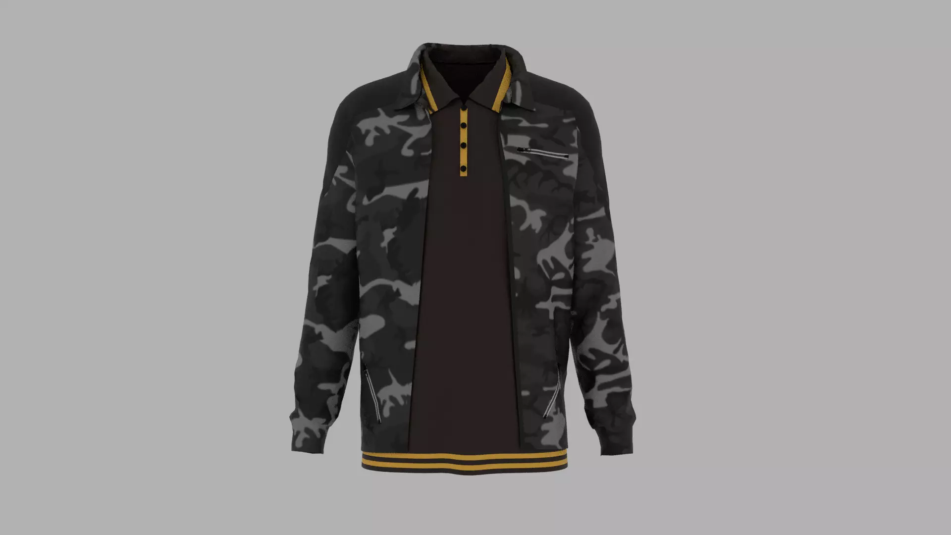 Jacket - T-shirt Low-poly 3D model_0