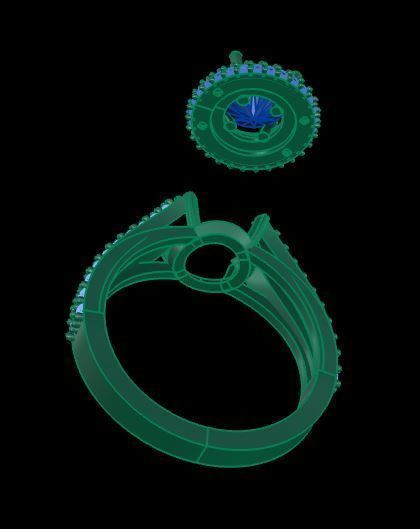 Engagement Ring 3D print model_7