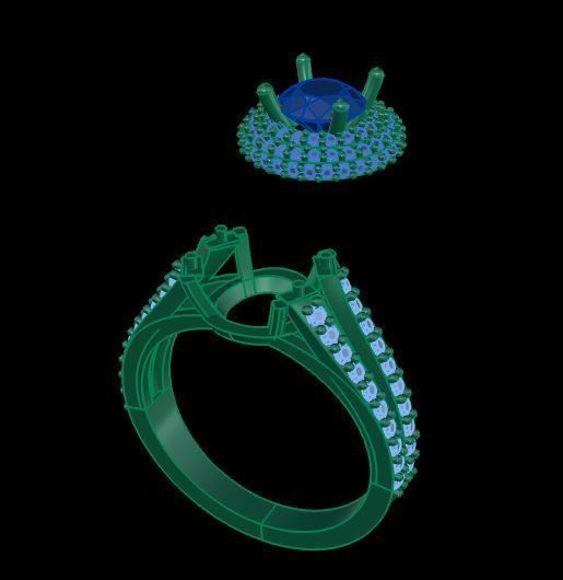 Engagement Ring 3D print model_6