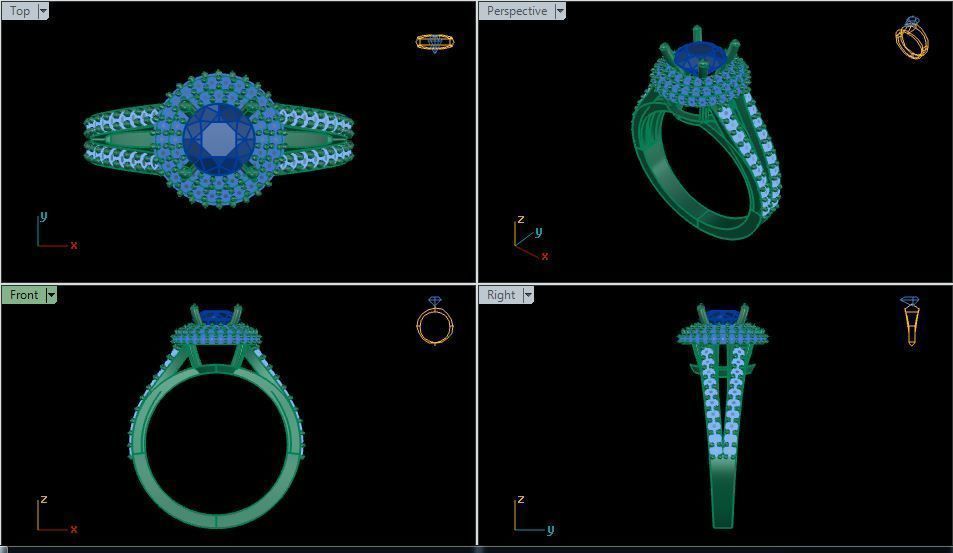 Engagement Ring 3D print model_8