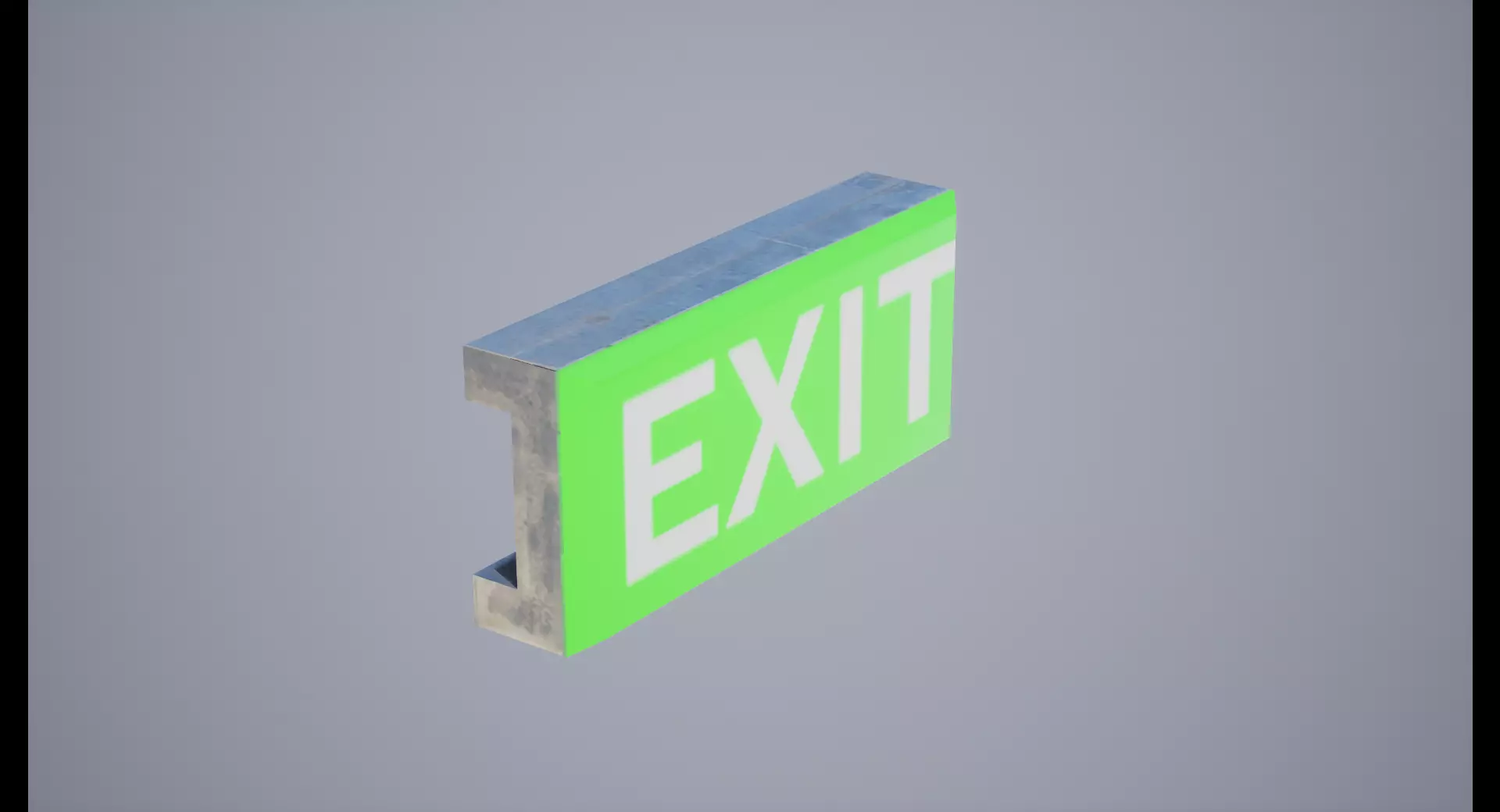 Exit sign Low-poly 3D model_0