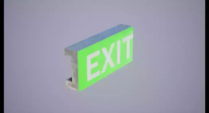 Exit sign Low-poly 3D model