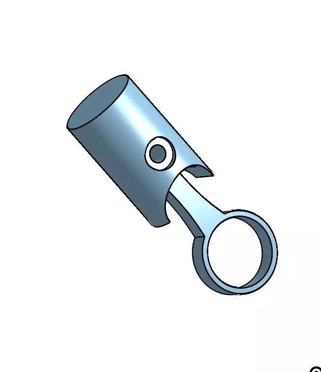 Piston and connecting rod Free 3D model