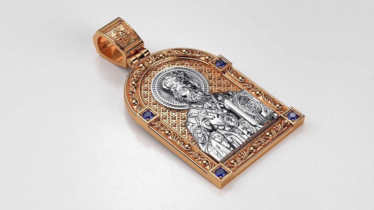 Ortodox St Nicolas pendant 002 3D print model_1