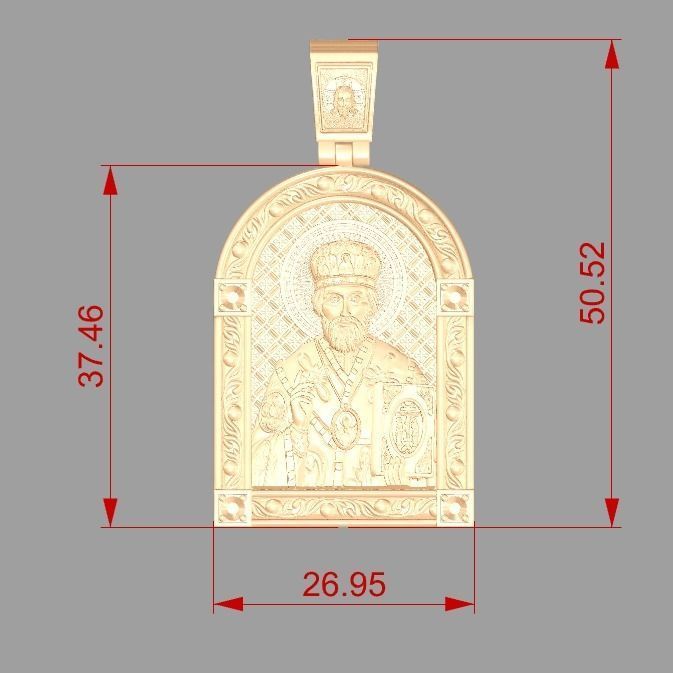 Ortodox St Nicolas pendant 002 3D print model_8