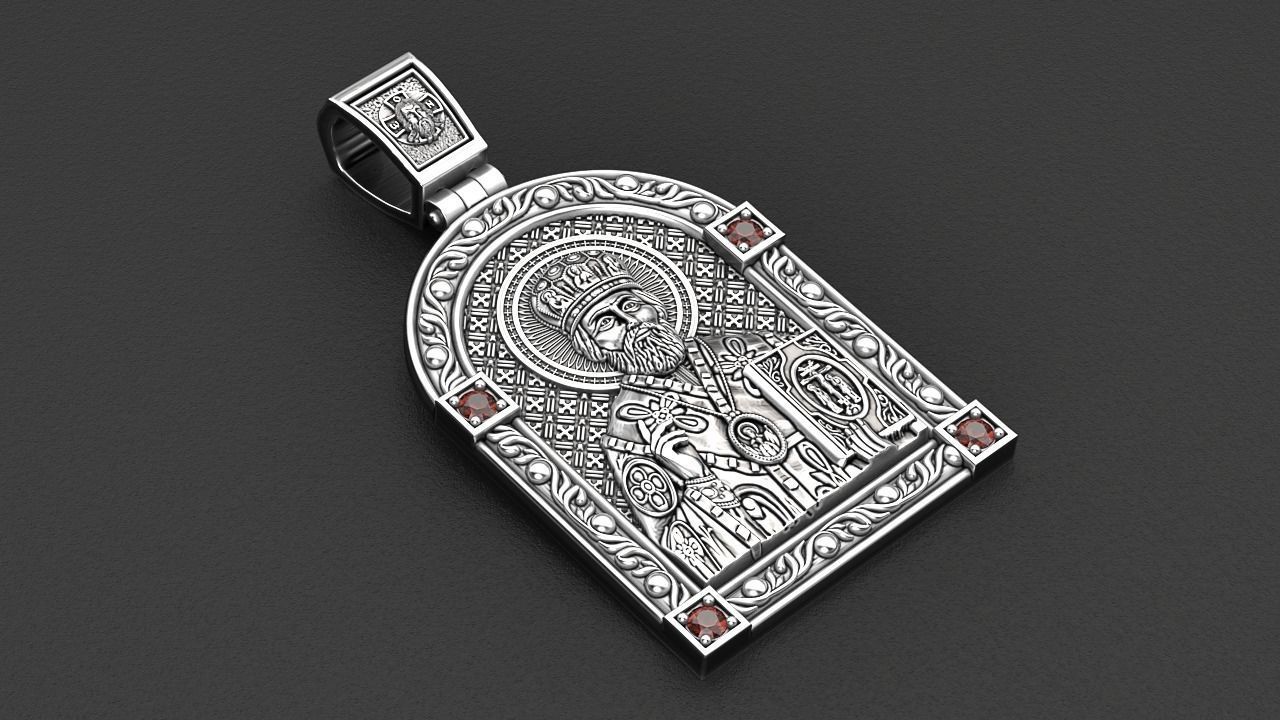 Ortodox St Nicolas pendant 002 3D print model_5