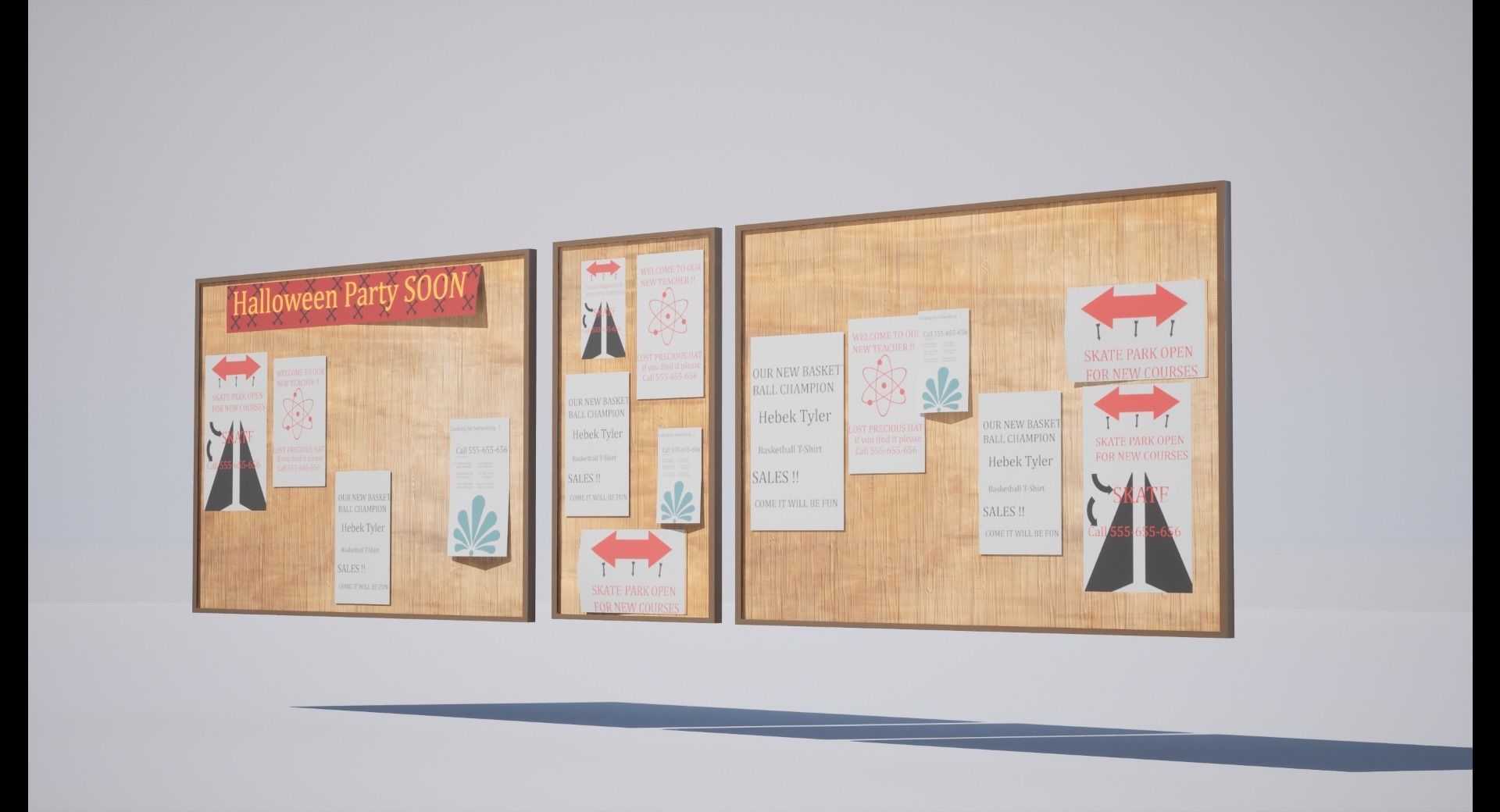 Information Pannel Low-poly 3D model_10