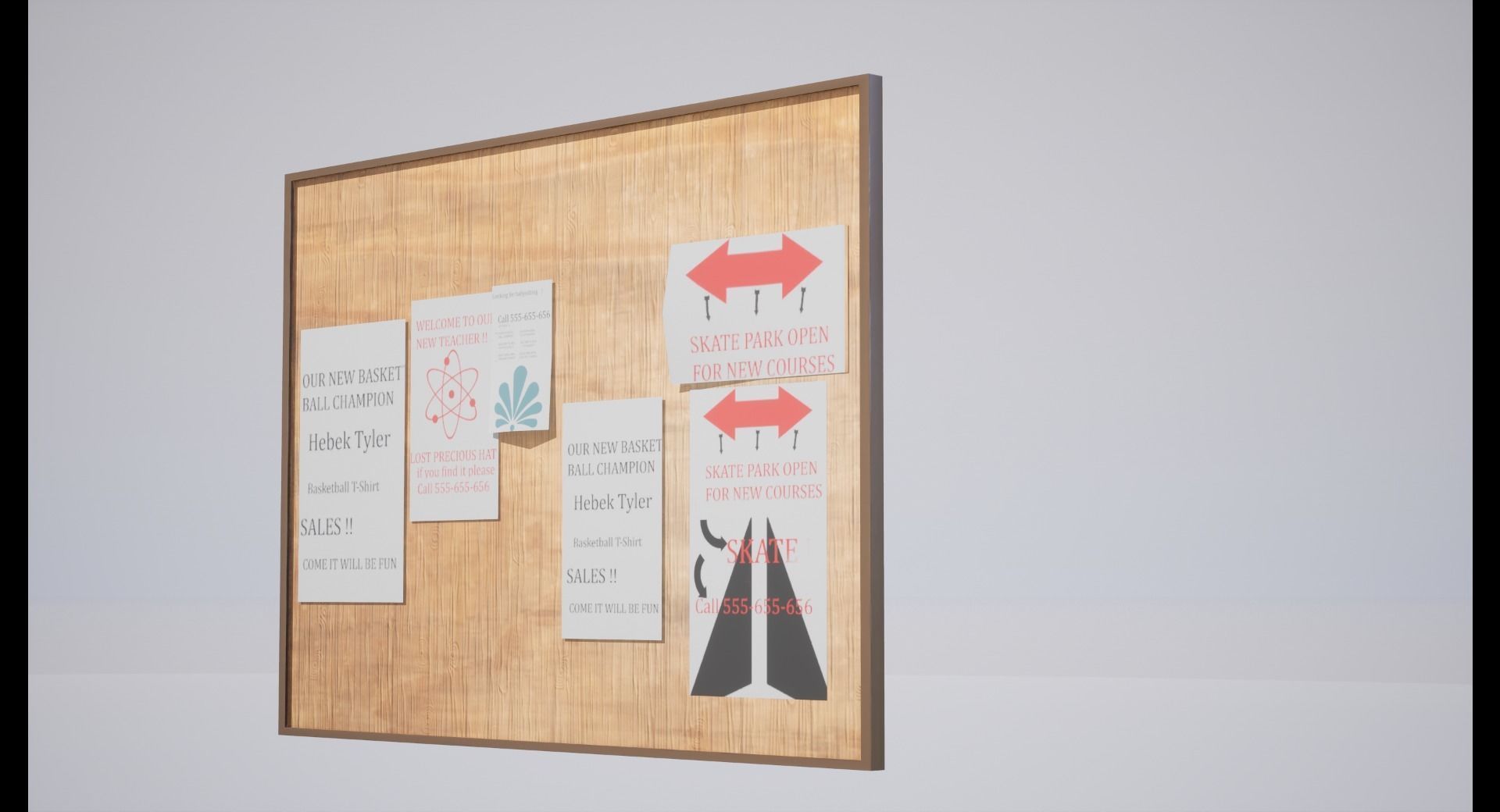 Information Pannel Low-poly 3D model_8