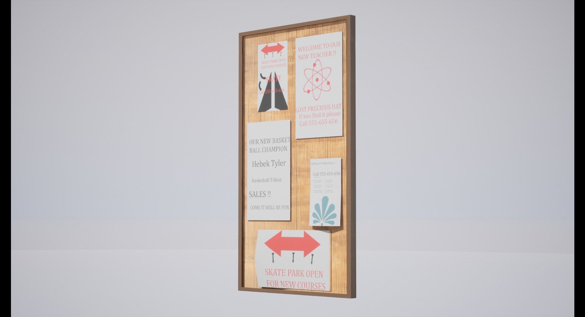 Information Pannel Low-poly 3D model_5