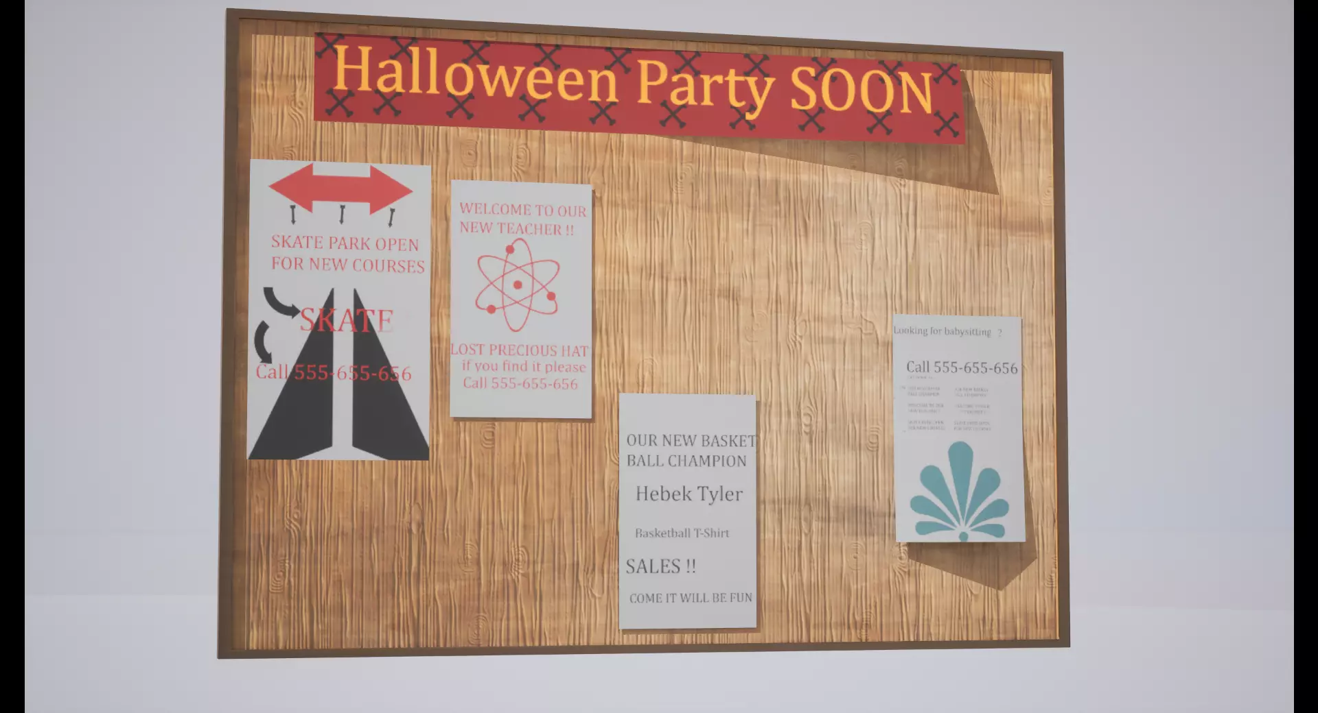 Information Pannel Low-poly 3D model_0