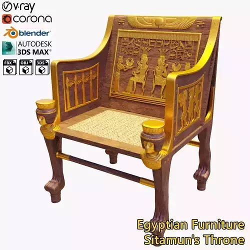 Egyptian Furniture Kit - Sitamuns Throne 3D model