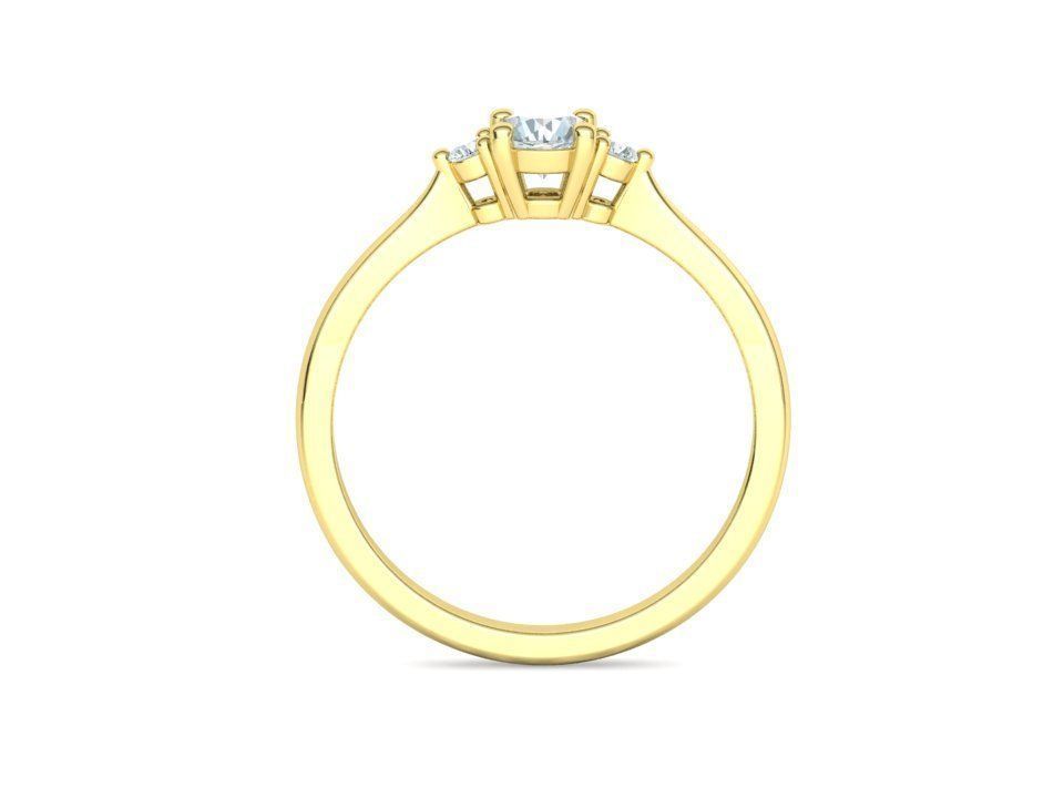 Birgit 3stone Engagement Ring  with 30 pointer stone  3D print model_26